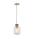 Livorno Cluster Pendant Ceiling Light Antique Brass Plate & Clear Ribbed Glass 7x E27-7