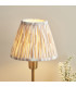 Rise Vintage Brass Finish Table Lamp with Neutral Print Fabric Ikat Shade 16cm 7W LED E14-7