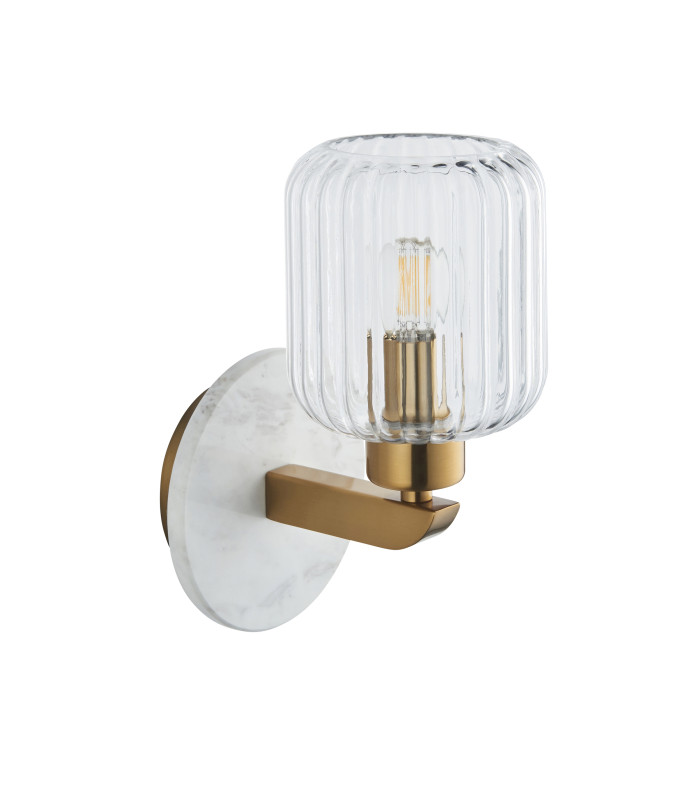 Livorno Cluster Pendant Ceiling Light Antique Brass Plate & Clear Ribbed Glass 7x E27-8