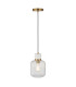 Livorno Cluster Pendant Ceiling Light Antique Brass Plate & Clear Ribbed Glass 3x E27-8