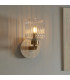 Travi Ribbed Wall Lamp Beige Textured Marble Vintage Brass & Clear Ribbed Glass 6W LED E14-2
