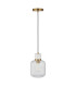 Livorno Cluster Pendant Ceiling Light Antique Brass Plate & Clear Ribbed Glass 3x E27-9