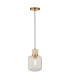 Livorno Cluster Pendant Ceiling Light Antique Brass Plate & Clear Ribbed Glass 13x E27-8