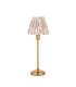 Rise Vintage Brass Finish Table Lamp with Neutral Print Fabric Ikat Shade 16cm 7W LED E14-9