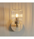 Travi Ribbed Wall Lamp Beige Textured Marble Vintage Brass & Clear Ribbed Glass 6W LED E14-3