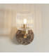 Travi Ribbed Wall Lamp Dark Brown Emperador Marble Vintage Brass & Clear Ribbed Glass 6W LED E14-3