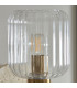 Travi Ribbed Wall Lamp Beige Textured Marble Vintage Brass & Clear Ribbed Glass 6W LED E14-7