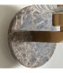 Travi Ribbed Wall Lamp Dark Brown Emperador Marble Vintage Brass & Clear Ribbed Glass 6W LED E14-7