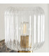 Travi Ribbed Wall Lamp Dark Brown Emperador Marble Vintage Brass & Clear Ribbed Glass 6W LED E14-8