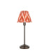 Rise Antique Bronze Plate Table Lamp with Apricot Orange Fabric Zigzag Shade 16cm 7W LED E14-1