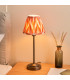 Rise Antique Bronze Plate Table Lamp with Apricot Orange Fabric Zigzag Shade 16cm 7W LED E14-3