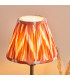 Rise Antique Bronze Plate Table Lamp with Apricot Orange Fabric Zigzag Shade 16cm 7W LED E14-4