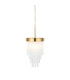 Anistoria Pendant Ceiling Light Brushed Aged Brass Plate & Clear Glass E27-1