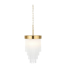 Anistoria Pendant Ceiling Light Brushed Aged Brass Plate & Clear Glass E27-1
