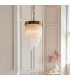 Anistoria Pendant Ceiling Light Brushed Aged Brass Plate & Clear Glass E27-4