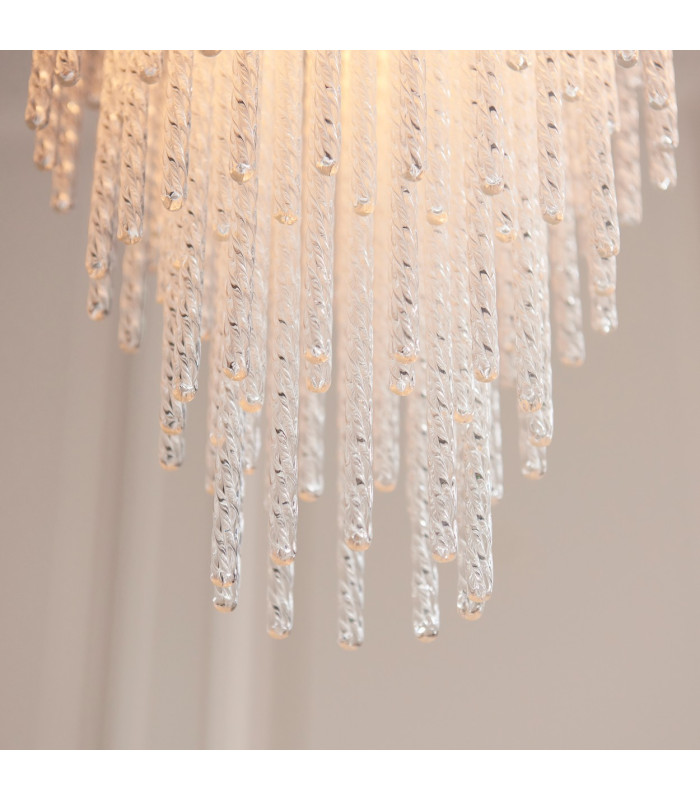 Anistoria Pendant Ceiling Light Brushed Aged Brass Plate & Clear Glass E27-6