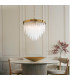 Anistoria Pendant Ceiling Light Brushed Aged Brass Plate & Clear Glass 5x E14-2
