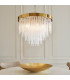 Anistoria Pendant Ceiling Light Brushed Aged Brass Plate & Clear Glass 5x E14-4