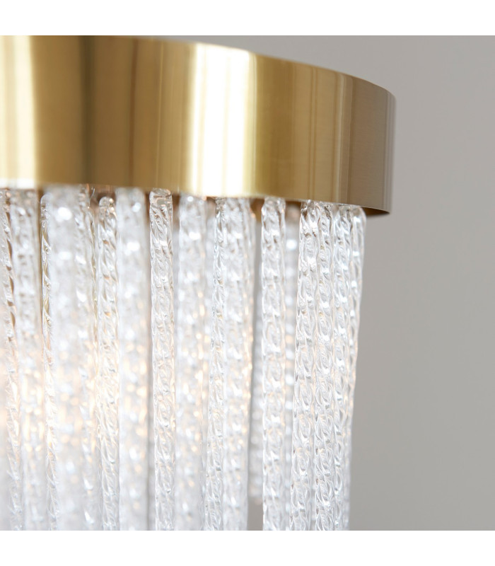 Anistoria Pendant Ceiling Light Brushed Aged Brass Plate & Clear Glass 5x E14-6