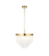 Anistoria Pendant Ceiling Light Brushed Aged Brass Plate & Clear Glass 5x E14-8