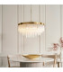 Anistoria Grand Pendant Ceiling Light Brushed Aged Brass Plate & Clear Glass 9x E14-2