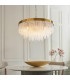 Anistoria Grand Pendant Ceiling Light Brushed Aged Brass Plate & Clear Glass 9x E14-3