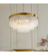 Anistoria Grand Pendant Ceiling Light Brushed Aged Brass Plate & Clear Glass 9x E14-4
