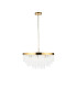 Anistoria Grand Pendant Ceiling Light Brushed Aged Brass Plate & Clear Glass 9x E14-9