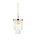 Conaston Pendant Ceiling Light Brushed Aged Brass Plate & Clear Cut Glass E27-1