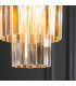 Conaston Pendant Ceiling Light Brushed Aged Brass Plate & Clear Cut Glass E27-6