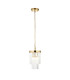 Conaston Pendant Ceiling Light Brushed Aged Brass Plate & Clear Cut Glass E27-8