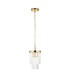 Conaston Pendant Ceiling Light Brushed Aged Brass Plate & Clear Cut Glass E27-9