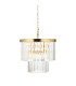 Conaston Pendant Ceiling Light Brushed Aged Brass Plate & Clear Cut Glass 4x E14-1