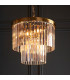 Conaston Pendant Ceiling Light Brushed Aged Brass Plate & Clear Cut Glass 4x E14-3