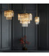 Conaston Pendant Ceiling Light Brushed Aged Brass Plate & Clear Cut Glass 4x E14-6