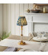 Morton Rechargeable Brushed Aged Brass Plate Table Lamp with Marlin Blue Fabric Ripple Shade 16cm Integrated LED-2