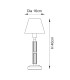Morton Rechargeable Brushed Aged Brass Plate Table Lamp with Marlin Blue Fabric Ripple Shade 16cm Integrated LED-10