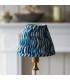 Morton Rechargeable Brushed Aged Brass Plate Table Lamp with Marlin Blue Fabric Ripple Shade 16cm Integrated LED-4