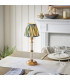 Morton Rechargeable Brushed Aged Brass Plate Table Lamp with Cotswold Green Fabric Zigzag Shade 16cm Integrated LED-2