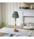 Morton Rechargeable Brushed Aged Brass Plate Table Lamp with Cotswold Green Fabric Zigzag Shade 16cm Integrated LED-3