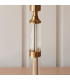 Morton Rechargeable Brushed Aged Brass Plate Table Lamp with Coral Pink Fabric Ikat Shade 16cm Integrated LED-6