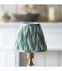 Morton Rechargeable Brushed Aged Brass Plate Table Lamp with Cotswold Green Fabric Zigzag Shade 16cm Integrated LED-4