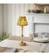 Morton Rechargeable Brushed Aged Brass Plate Table Lamp with Yellow/Jade Fabric Ikat Shade 16cm Integrated LED-2