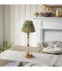 Morton Rechargeable Brushed Aged Brass Plate Table Lamp with Yellow/Jade Fabric Ikat Shade 16cm Integrated LED-3