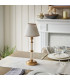 Morton Rechargeable Brushed Aged Brass Plate Table Lamp with Vintage White Fabric Ivy Shade 16cm Integrated LED-3
