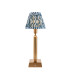 Trobridge Rechargeable Brushed Aged Brass Plate Table Lamp with Marlin Blue Fabric Ripple Shade 16cm Integrated LED-1