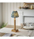 Trobridge Rechargeable Brushed Aged Brass Plate Table Lamp with Marlin Blue Fabric Ripple Shade 16cm Integrated LED-2