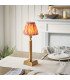 Trobridge Rechargeable Brushed Aged Brass Plate Table Lamp with Coral Pink Fabric Ikat Shade 16cm Integrated LED-2