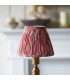 Trobridge Rechargeable Brushed Aged Brass Plate Table Lamp with Coral Pink Fabric Ikat Shade 16cm Integrated LED-4