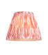 Trobridge Rechargeable Brushed Aged Brass Plate Table Lamp with Coral Pink Fabric Ikat Shade 16cm Integrated LED-9